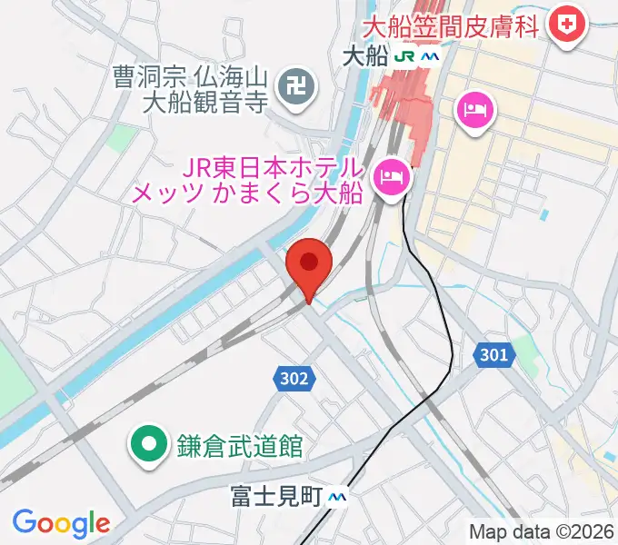 音楽スタジオ・ルート大船の地図
