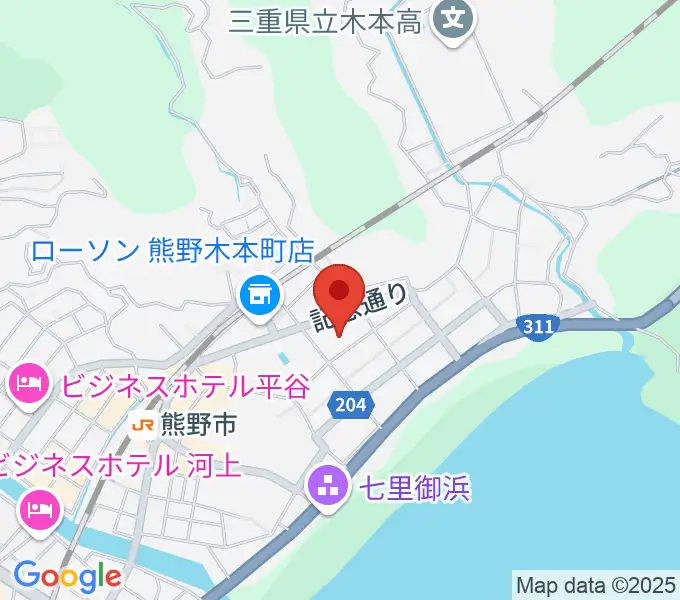 熊野市民会館の地図