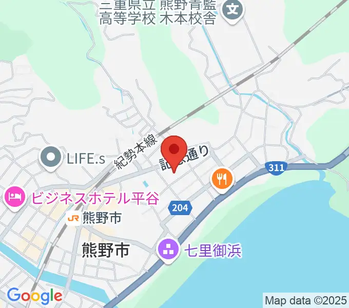 熊野市民会館の地図