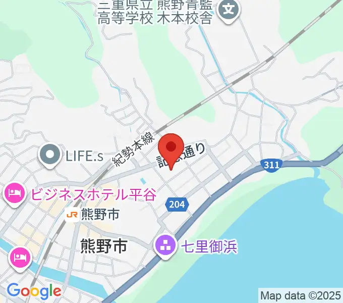 熊野市民会館の地図