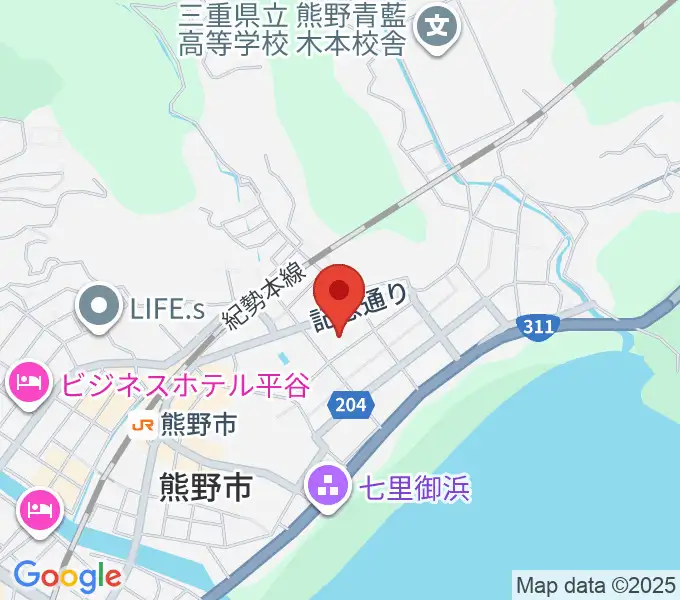 熊野市民会館の地図