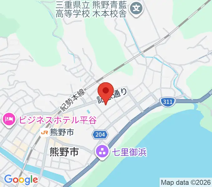 熊野市民会館の地図