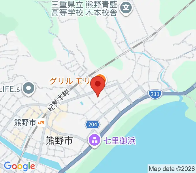 熊野市民会館の地図