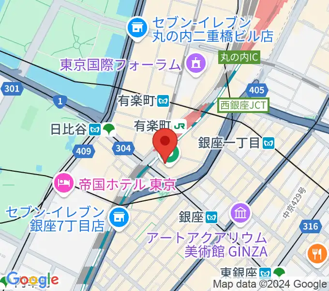 ヒューリックホール東京の地図