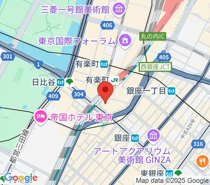 ヒューリックホール東京の地図