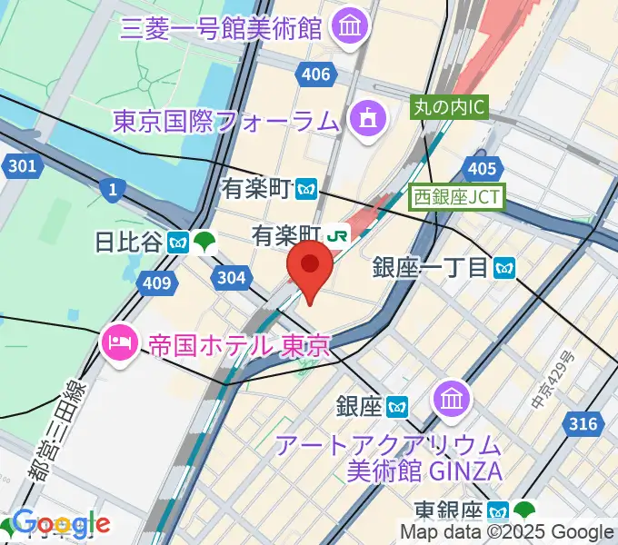 ヒューリックホール東京の地図