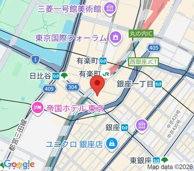 ヒューリックホール東京の地図