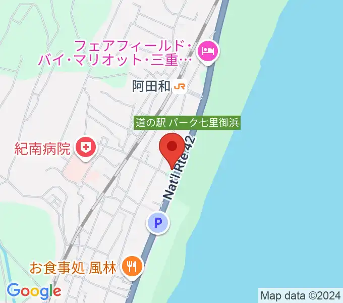 御浜町中央公民館の地図