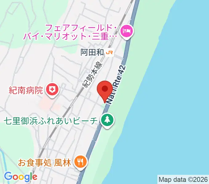 御浜町中央公民館の地図
