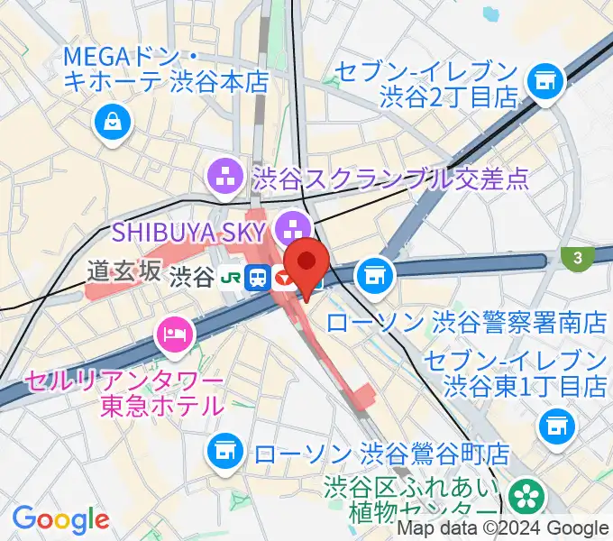 渋谷ストリームホールの地図