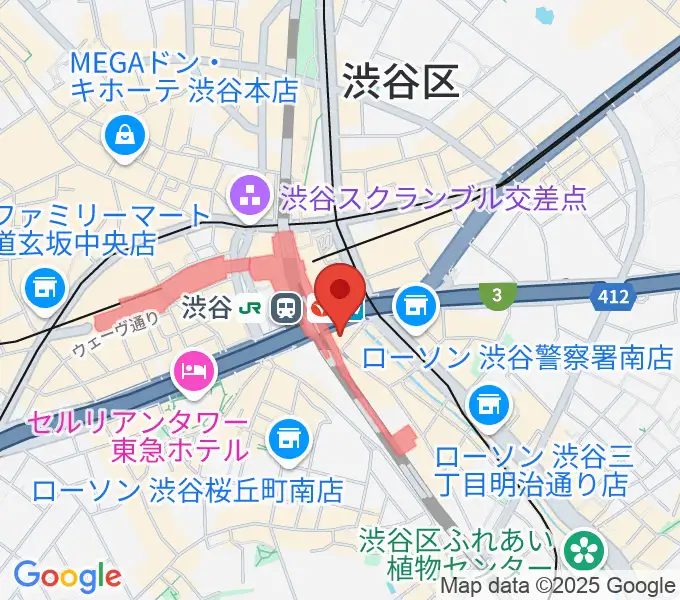 渋谷ストリームホールの地図