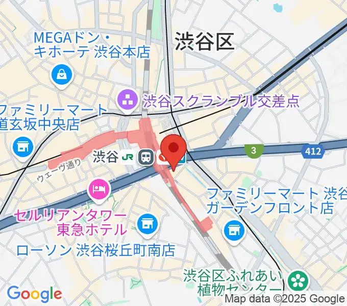 渋谷ストリームホールの地図