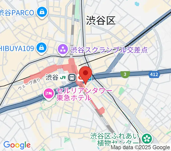渋谷ストリームホールの地図