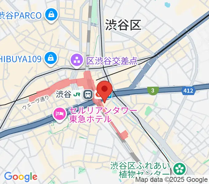 渋谷ストリームホールの地図