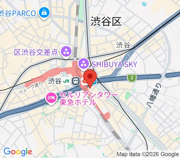 渋谷ストリームホールの地図