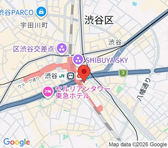 渋谷ストリームホールの地図