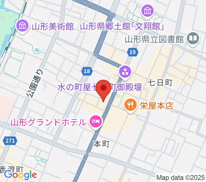 山形市中央公民館ホールの地図