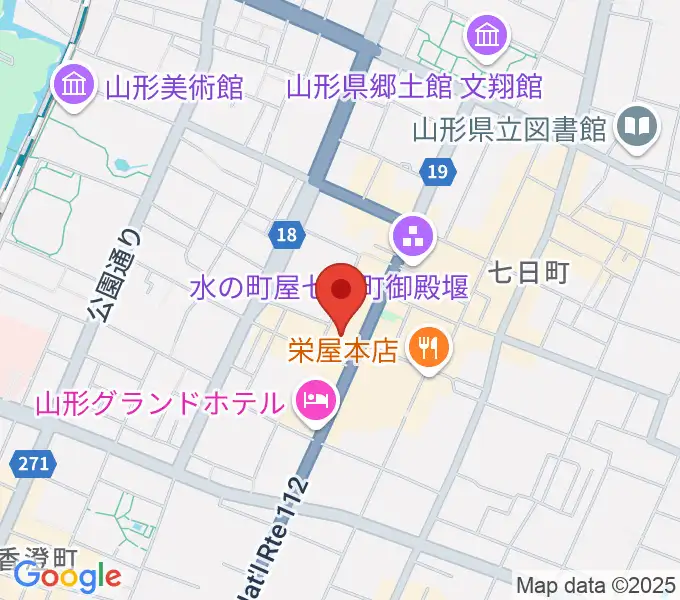 山形市中央公民館ホールの地図