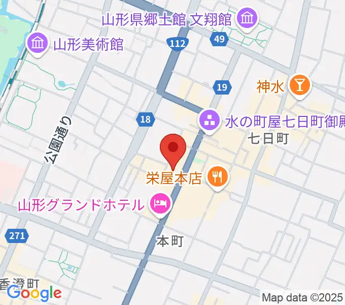 山形市中央公民館ホールの地図