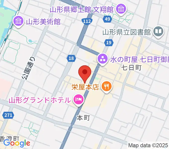 山形市中央公民館ホールの地図
