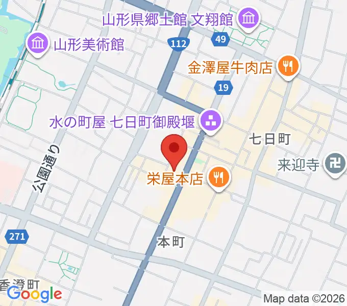 山形市中央公民館ホールの地図