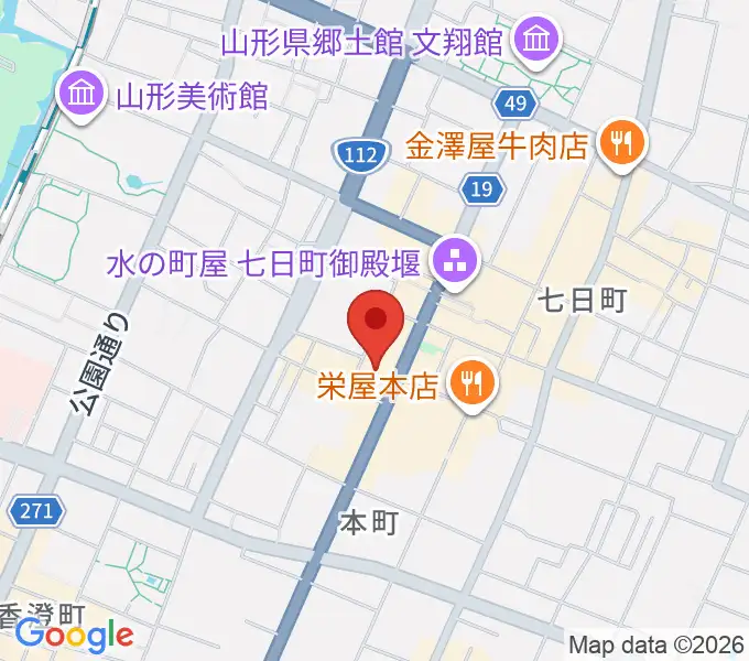山形市中央公民館ホールの地図
