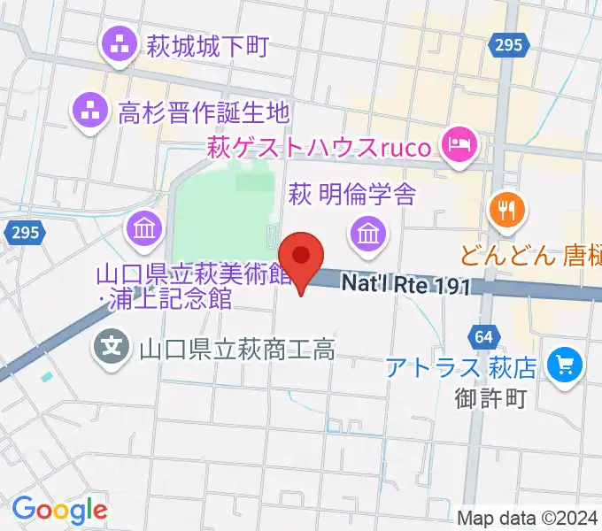 萩市民館の地図