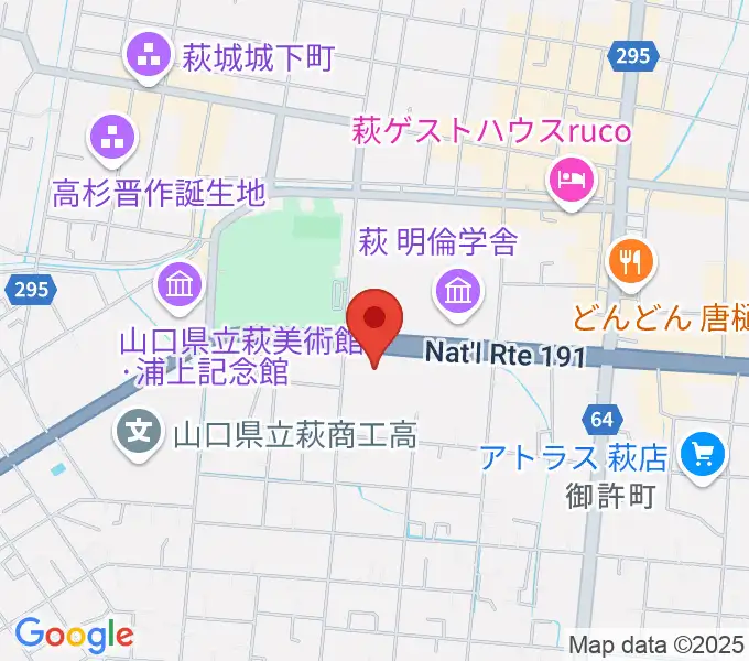 萩市民館の地図