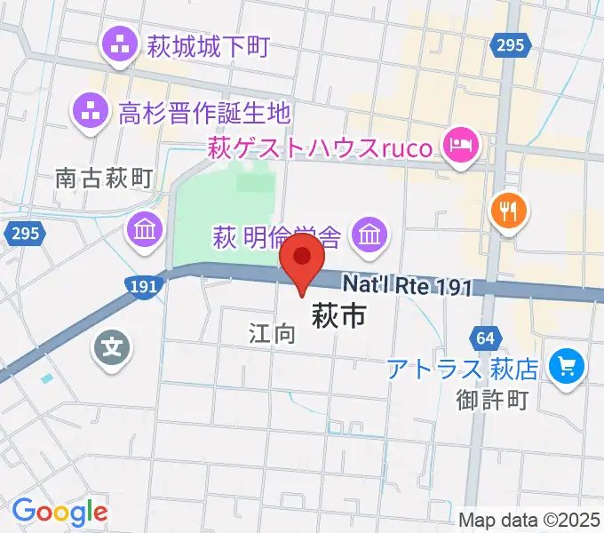 萩市民館の地図