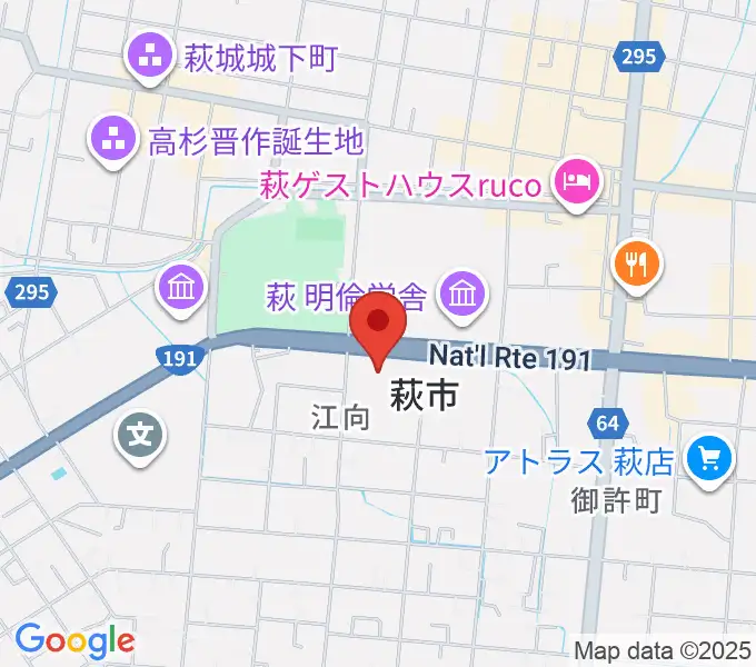 萩市民館の地図