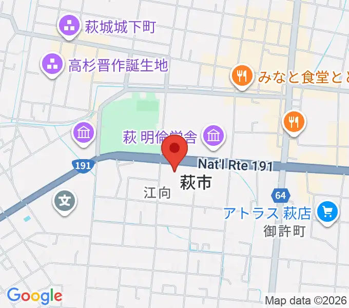 萩市民館の地図