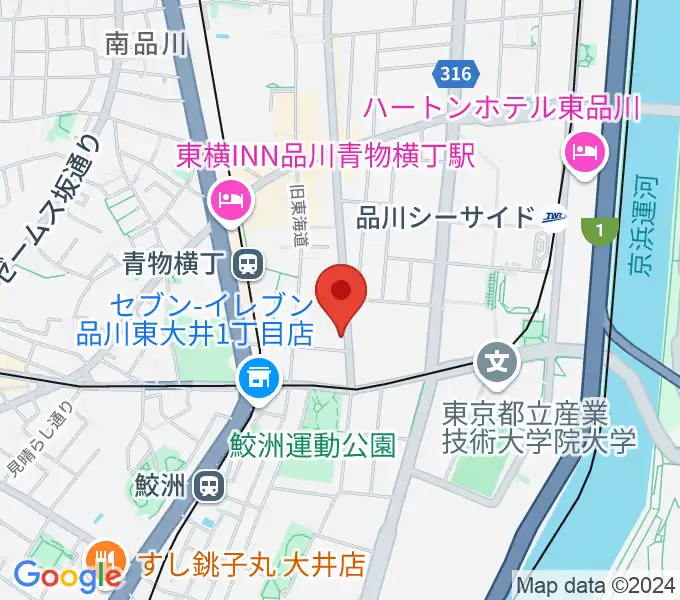 品川ハンビーホールの地図