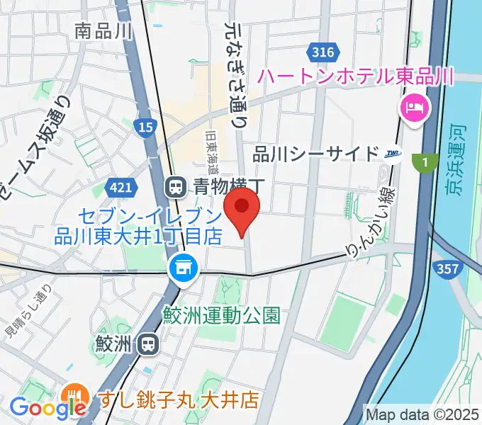 品川ハンビーホールの地図