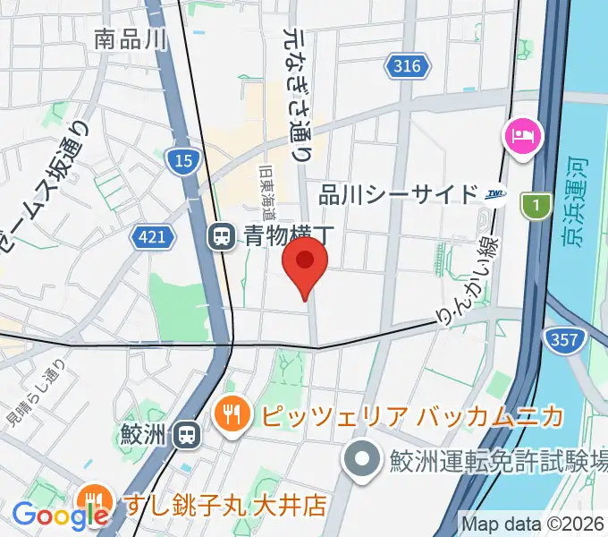 品川ハンビーホールの地図