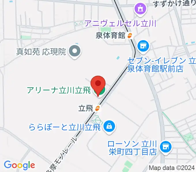 アリーナ立川立飛の地図