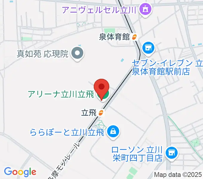 アリーナ立川立飛の地図