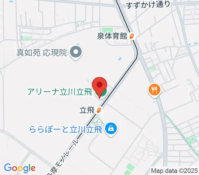 アリーナ立川立飛の地図