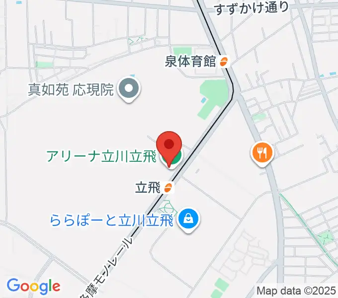 アリーナ立川立飛の地図