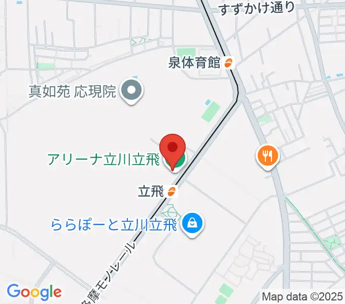 アリーナ立川立飛の地図