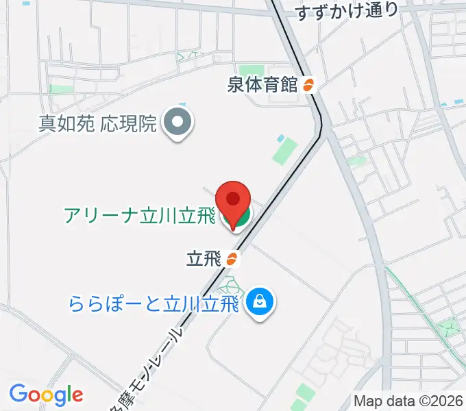 アリーナ立川立飛の地図