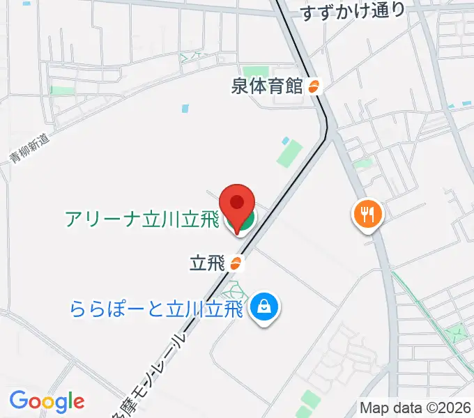 アリーナ立川立飛の地図