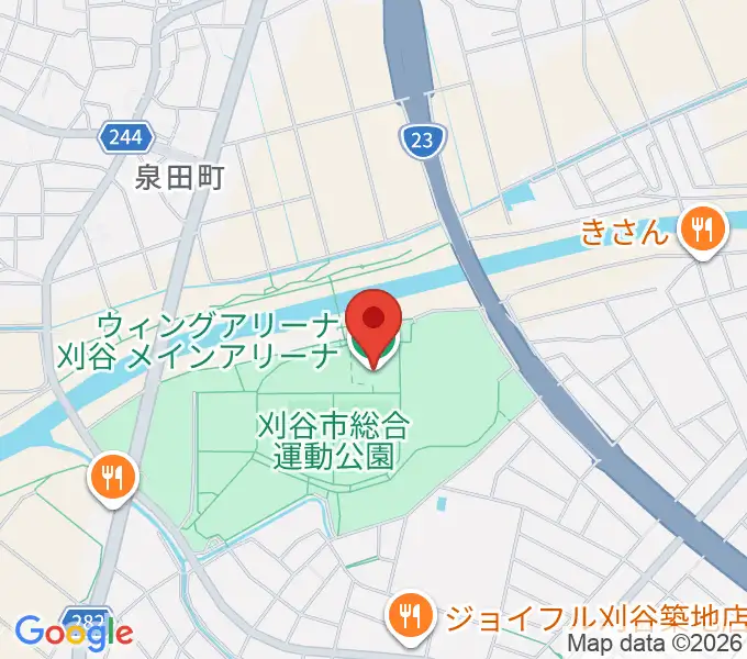 ウィングアリーナ刈谷の地図