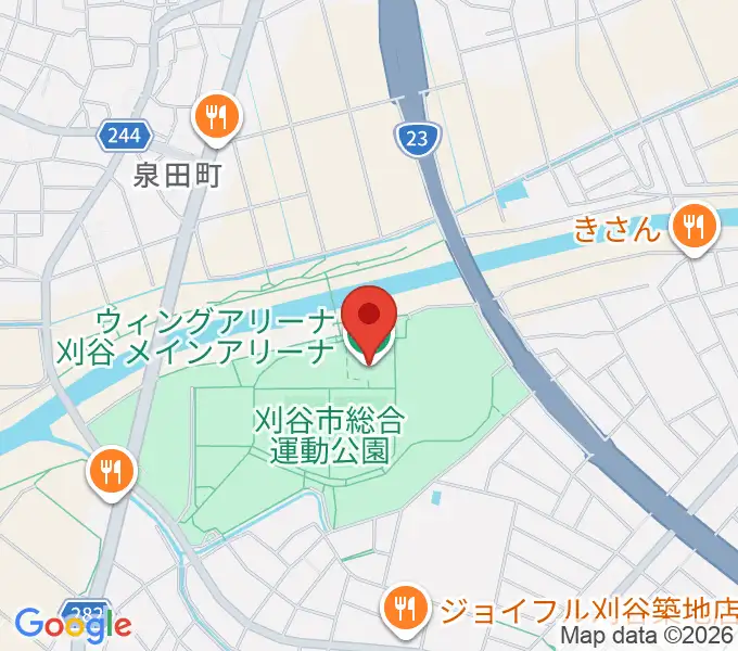 ウィングアリーナ刈谷の地図