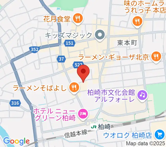 柏崎市産業文化会館の地図