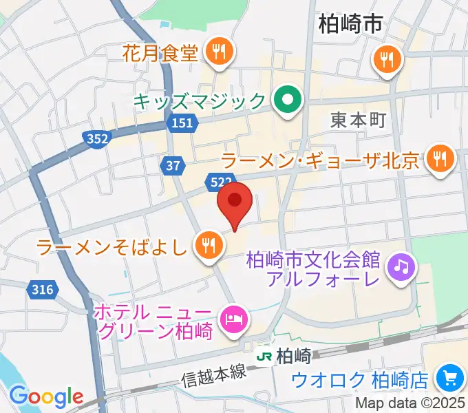 柏崎市産業文化会館の地図