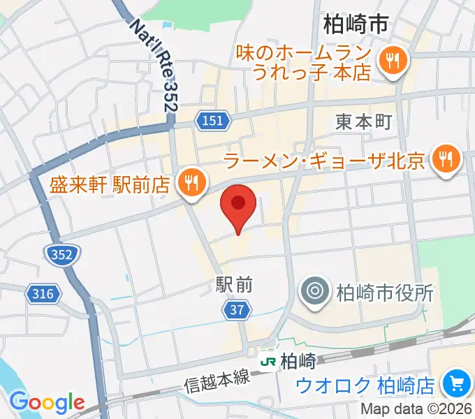 柏崎市産業文化会館の地図