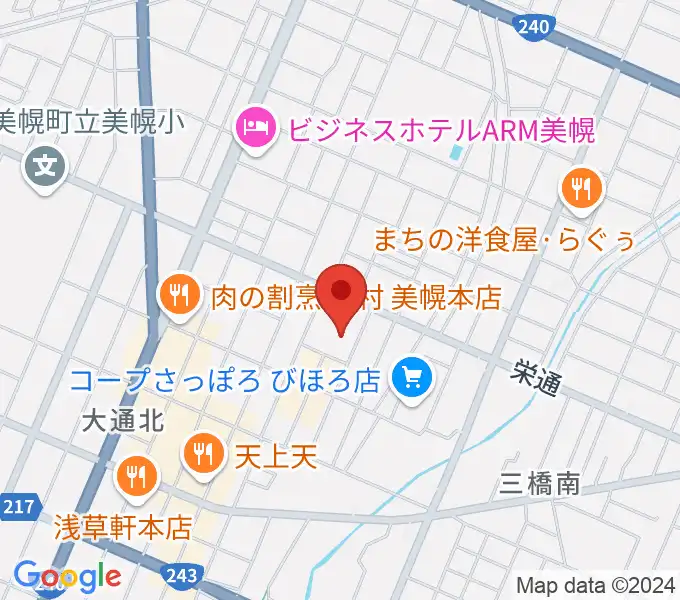 美幌町民会館びほーるの地図