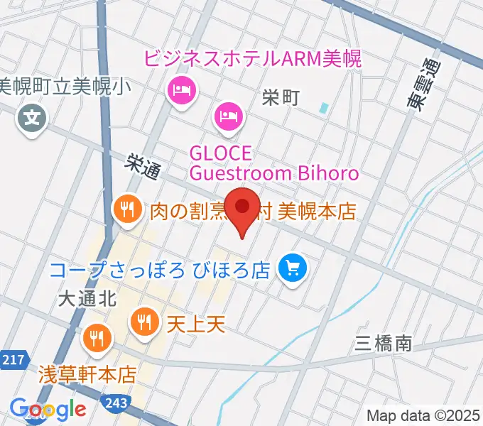 美幌町民会館びほーるの地図