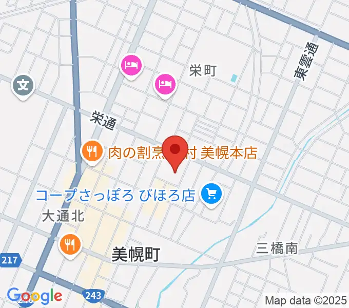 美幌町民会館びほーるの地図