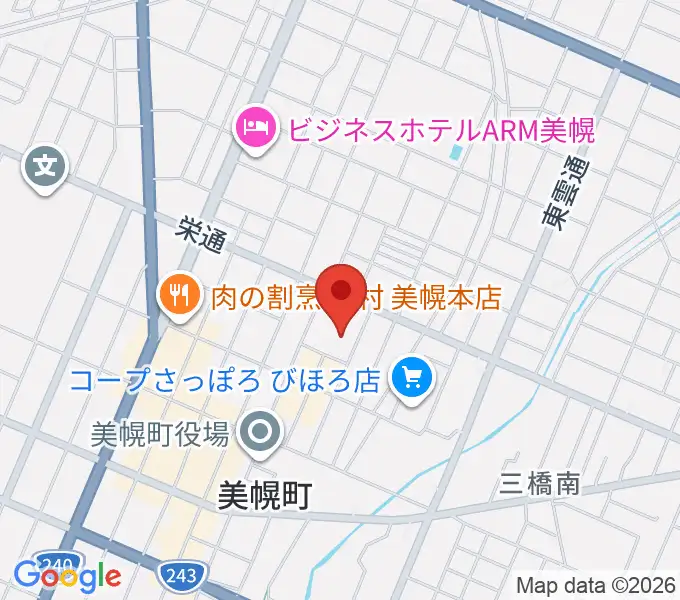 美幌町民会館びほーるの地図